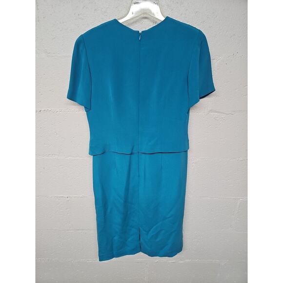 Vintage 100% Silk Womens Dress Size 6 Office Event Mature Luxury Midi M.X.I. - Picture 7 of 9